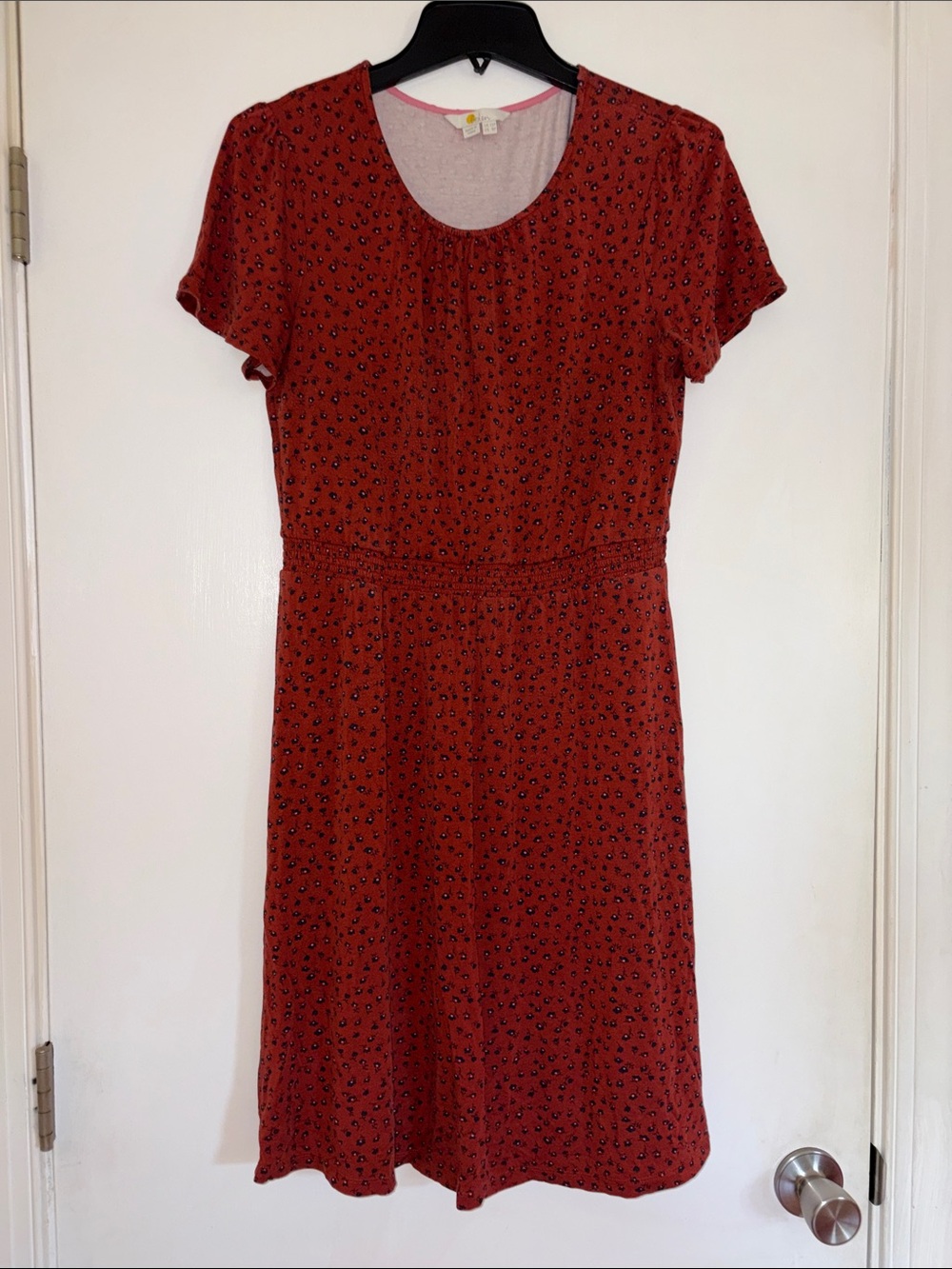 Boden smocked waist jersey dress womens 8P 8